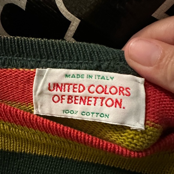 Vintage United Colors of Bennington Aztec Print Cotton Sweater - Picture 5 of 5